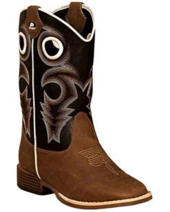 Double Barrel Boys' Trace Western Boots - Square Toe 