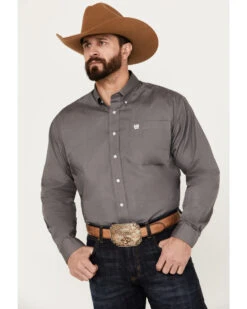 Cinch C‌inch Men's Solid Dove Gray Button Long Sleeve Shirt