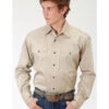 Roper Men's Solid Poplin Long Sleeve Snap Western Shirt