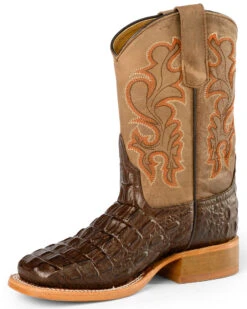 Horse Power Boys' Nile Croc Print Western Boots - Square Toe