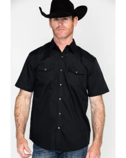 Gibson Men's Solid Pearl Snap Short Sleeve Western Shirt