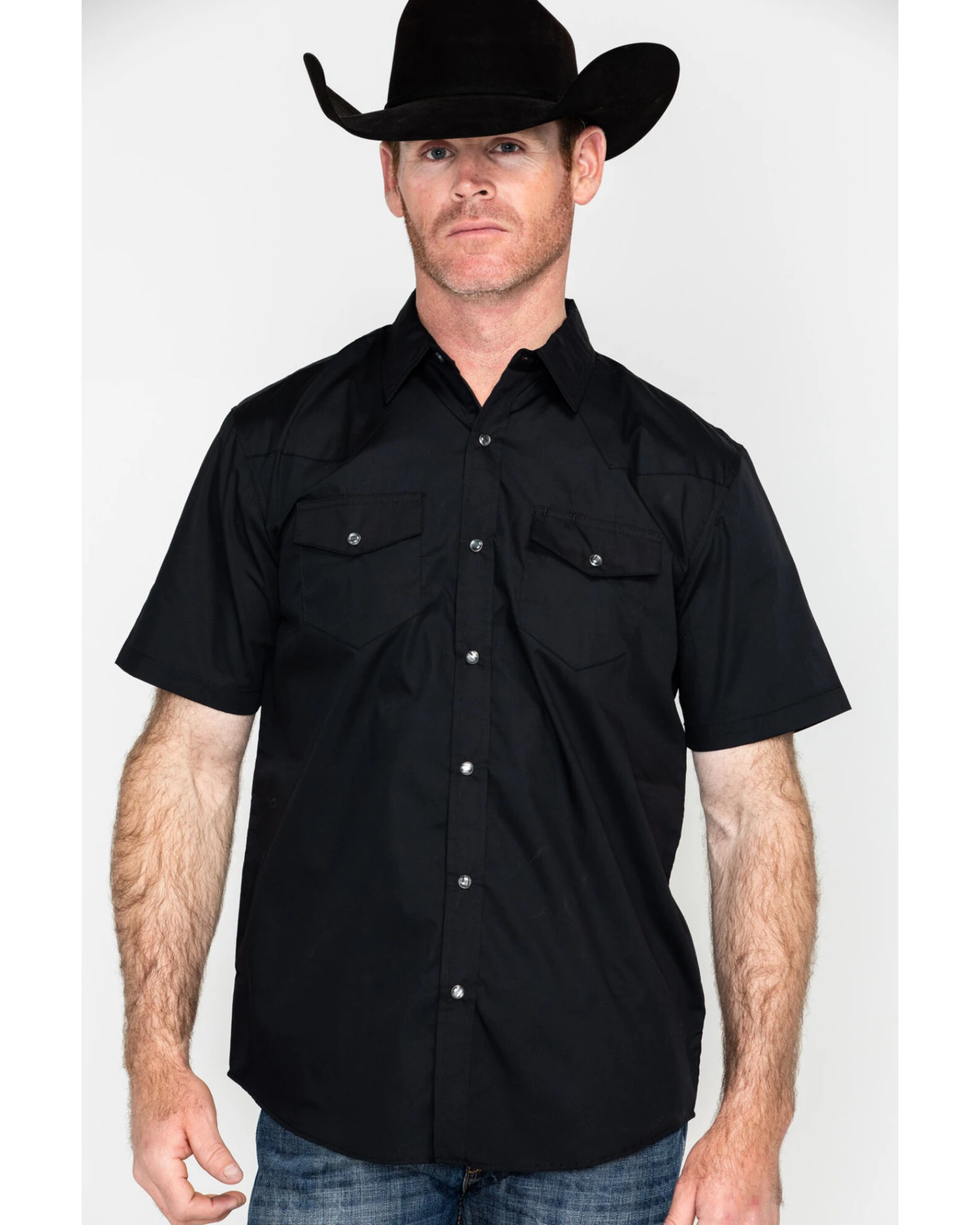 Gibson Men's Solid Pearl Snap Short Sleeve Western Shirt