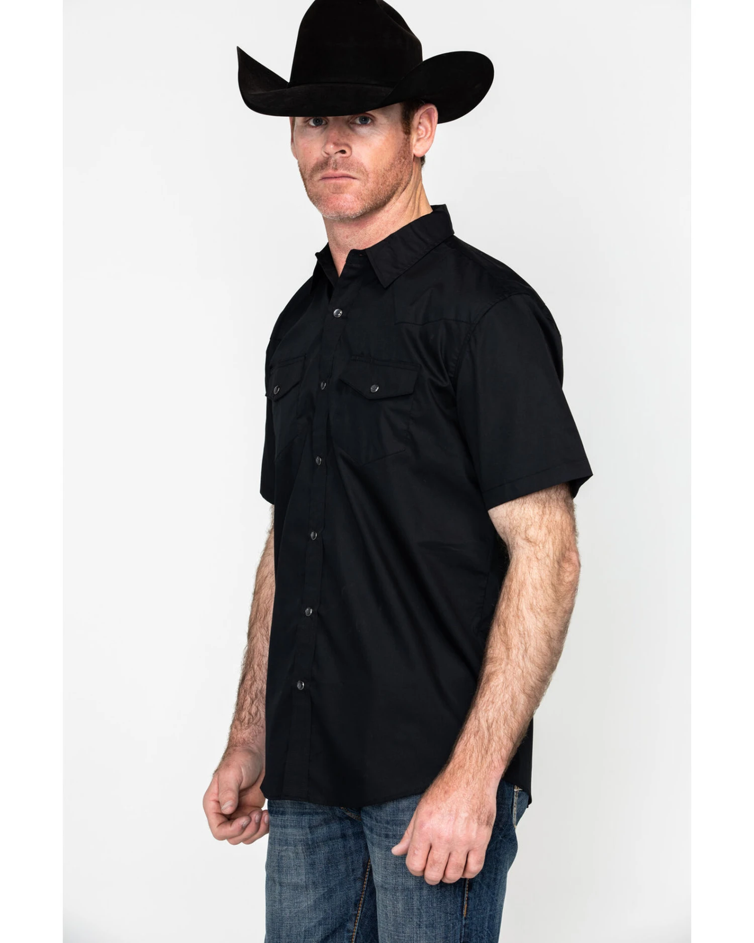 Gibson Men's Solid Pearl Snap Short Sleeve Western Shirt - Image 3