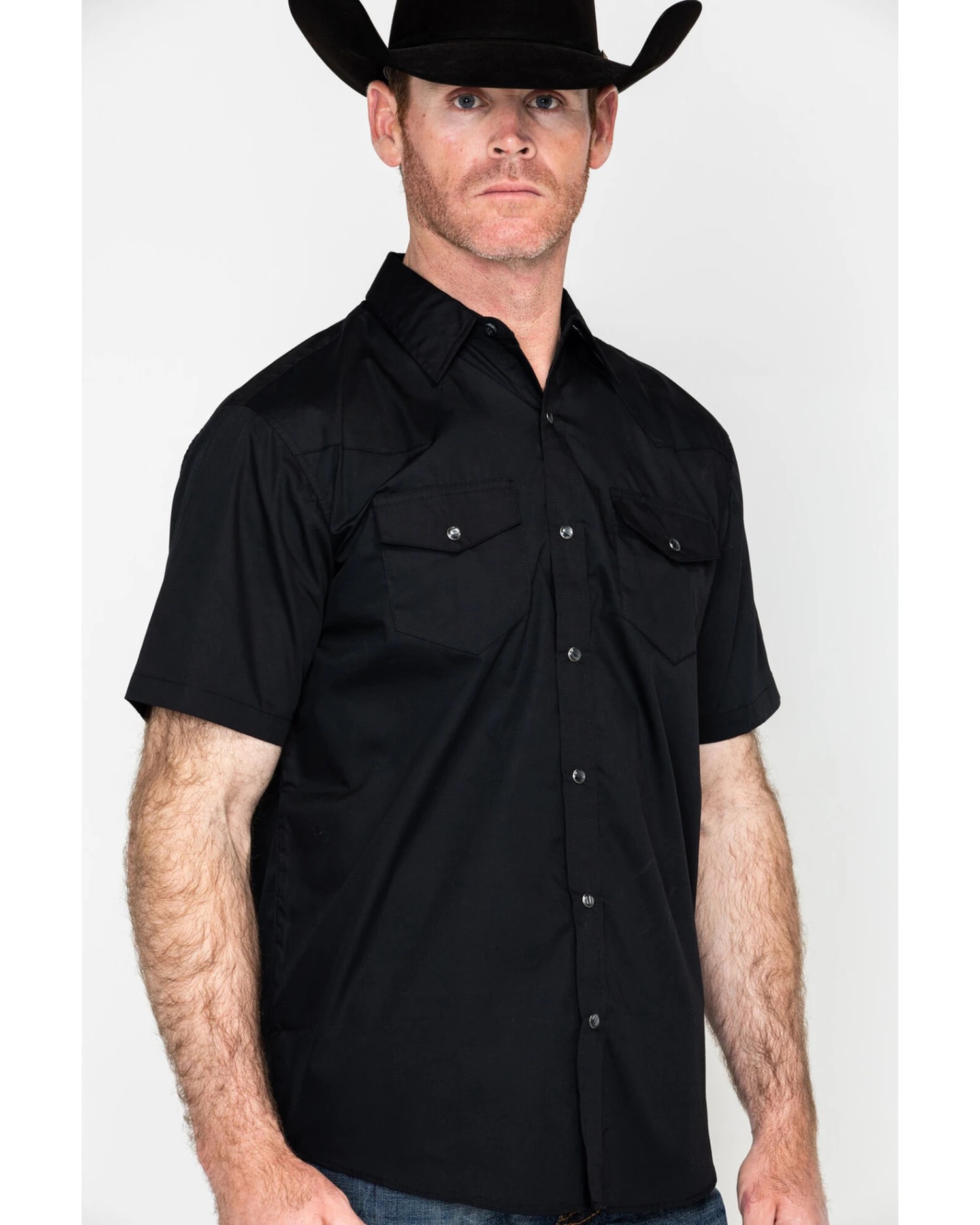 Gibson Men's Solid Pearl Snap Short Sleeve Western Shirt - Image 5