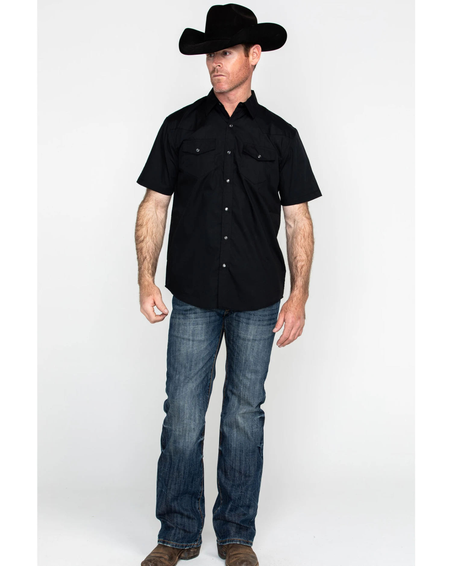 Gibson Men's Solid Pearl Snap Short Sleeve Western Shirt - Image 6