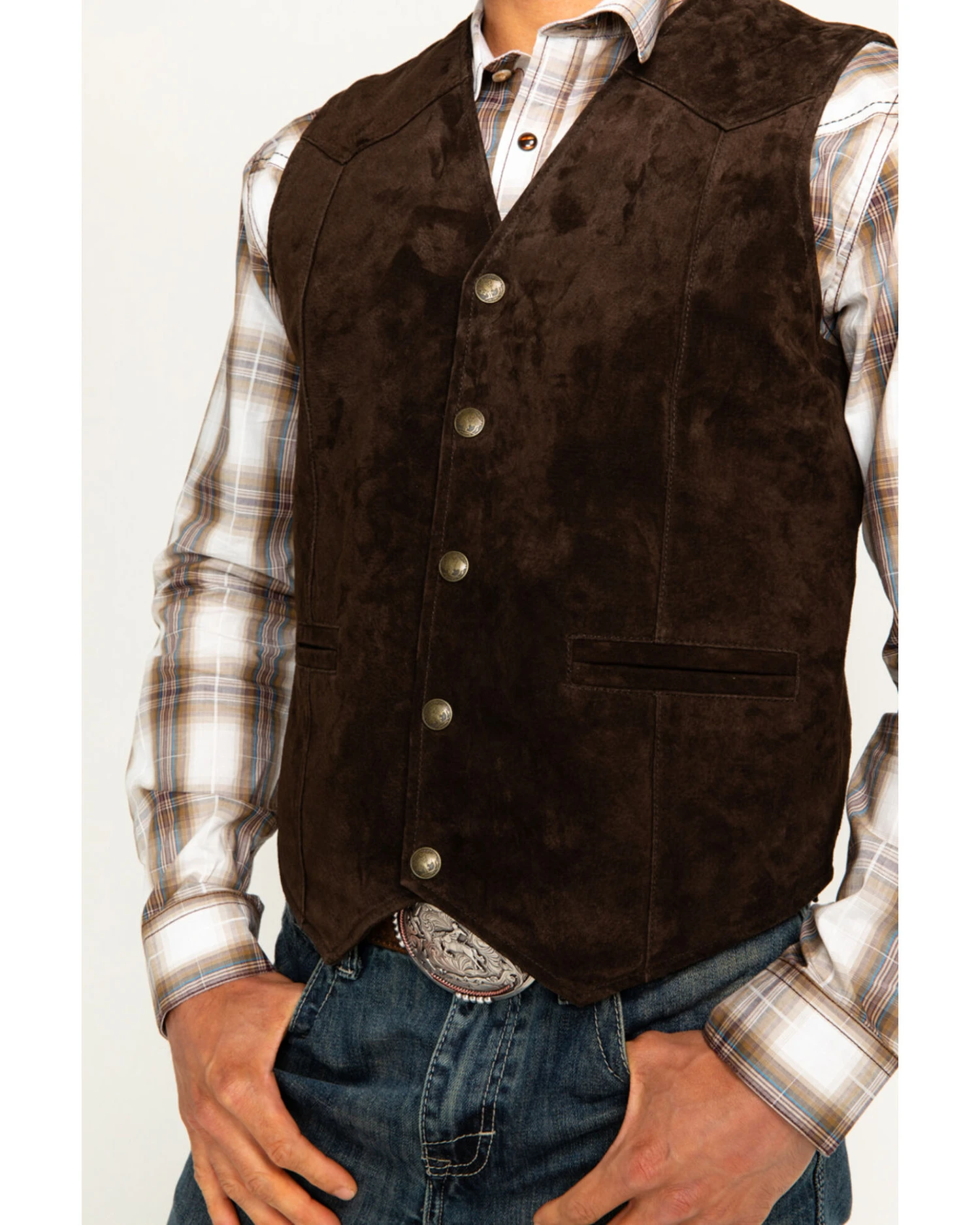 Cody James Men's Wild Boar Suede Vest - Image 2