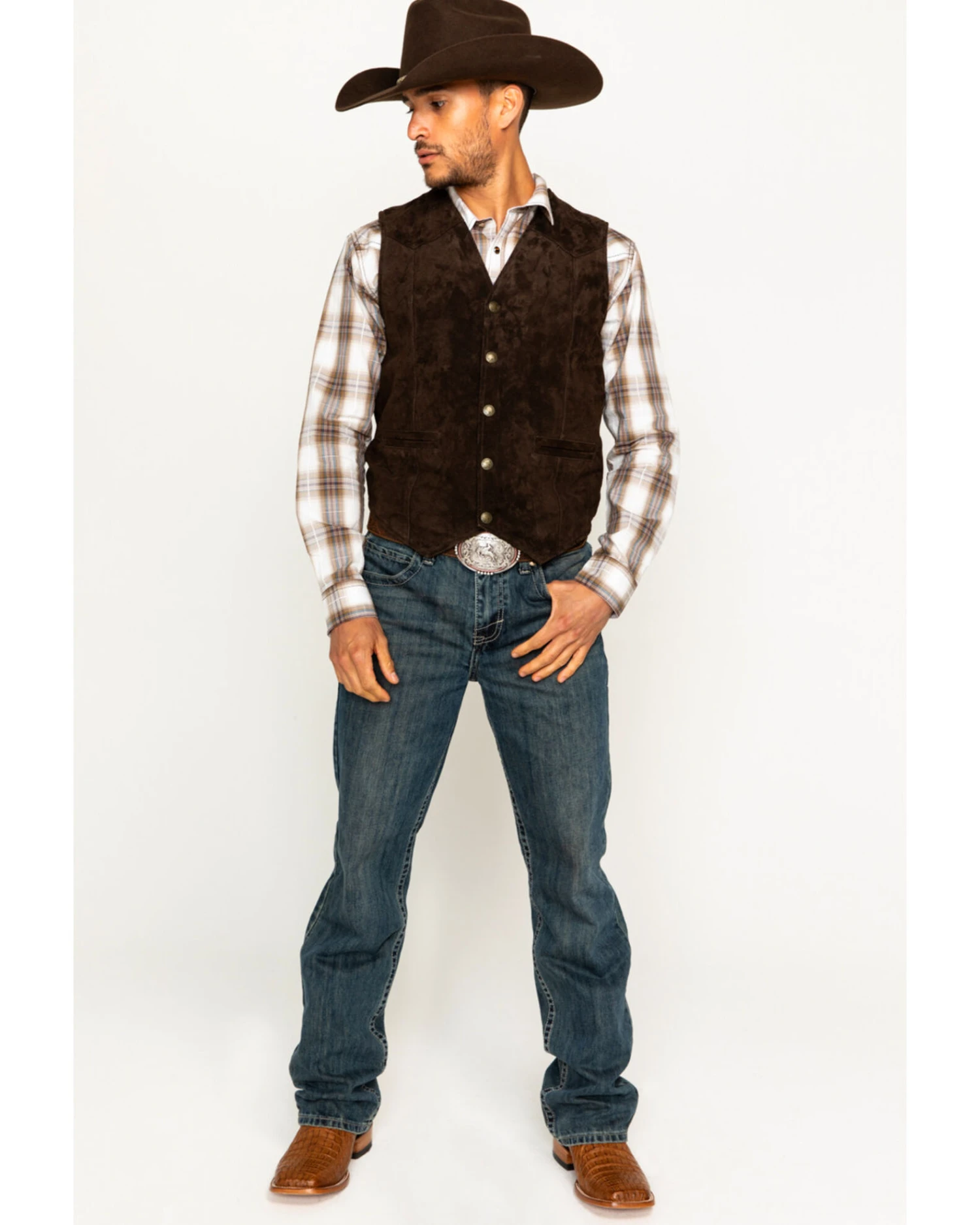 Cody James Men's Wild Boar Suede Vest - Image 6