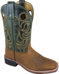 Smoky Mountain Boys' Green Jesse Western Boots - Square ToeÂ