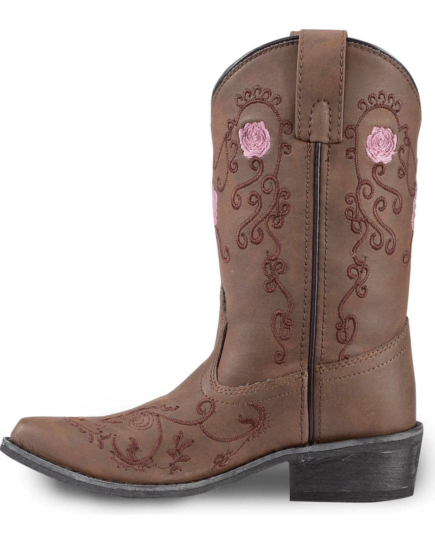 Shyanne Girls' Floral Embroidered Western Boots - Pointed Toe - Image 3