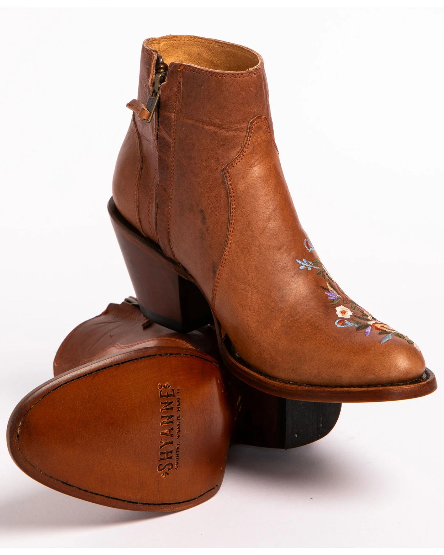 Shyanne Women's Millie Floral Embroidered Booties - Round Toe - Image 5