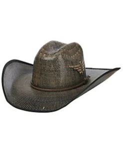 Justin Men's Black Fenix Bent Rail Midnight Bangora Straw Western Hat 