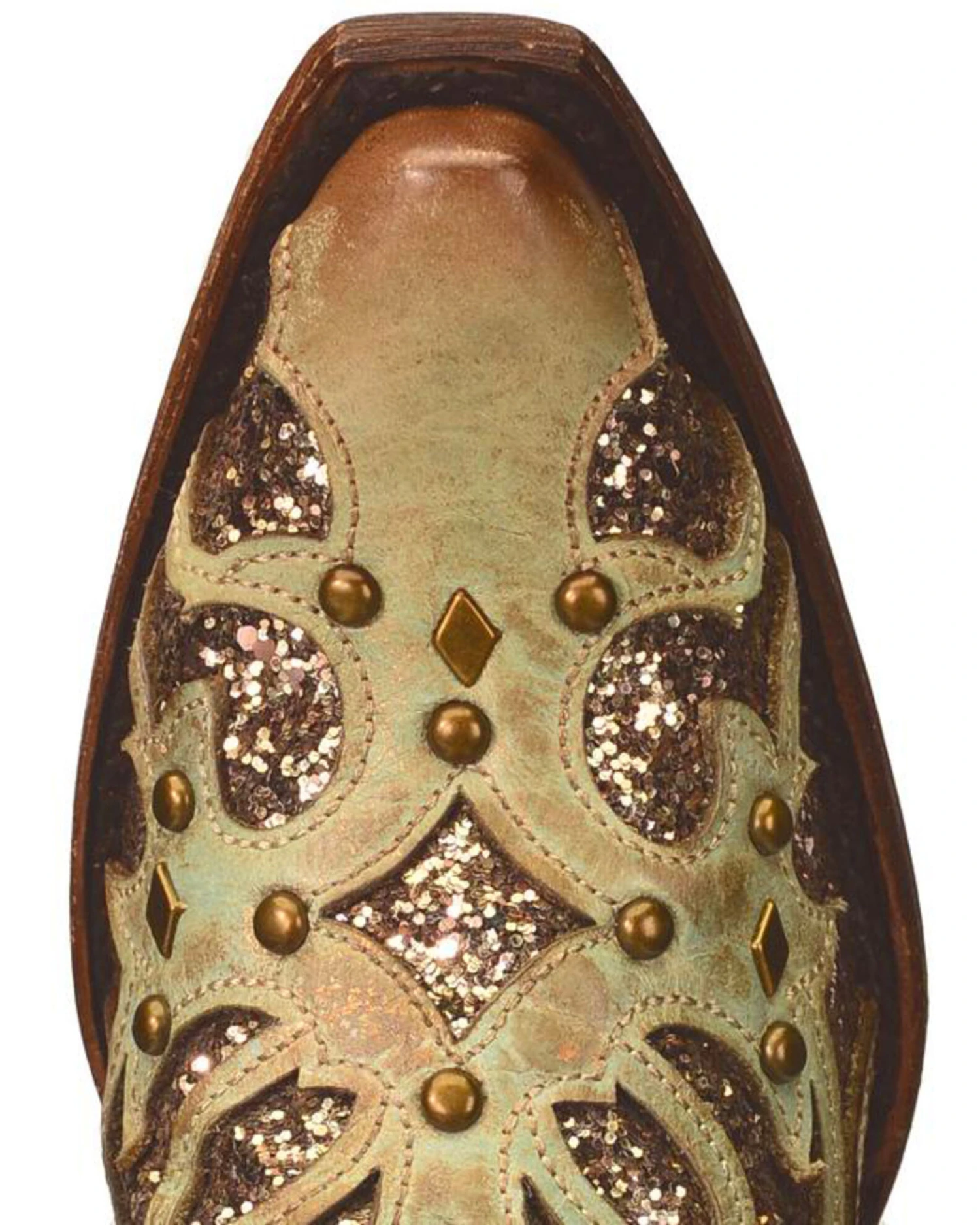 Corral Women's Mint Glitter Inlay Western Boots - Snip Toe - Image 6