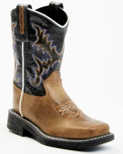 Old West Boys' Leather Work Rubber Western Boots - Square Toe