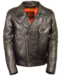 Milwaukee Leather Men's Side Belt Utility Pocket Motorcycle Jacket
