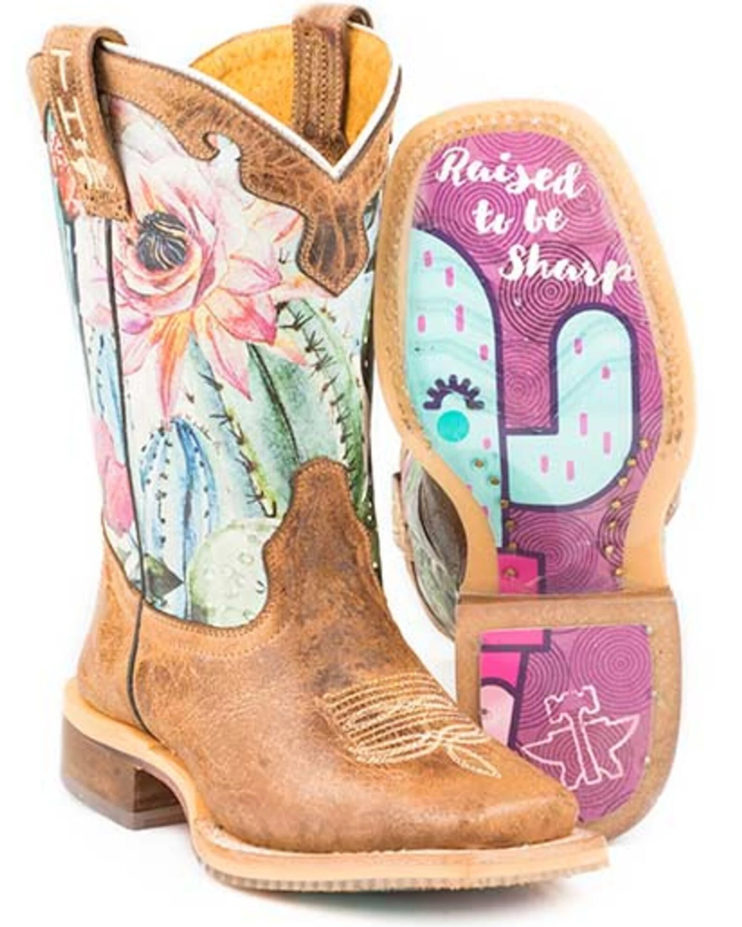 Tin Haul Girls' Cactilicious Embroidered Western Boots - Square Toe - Image 3