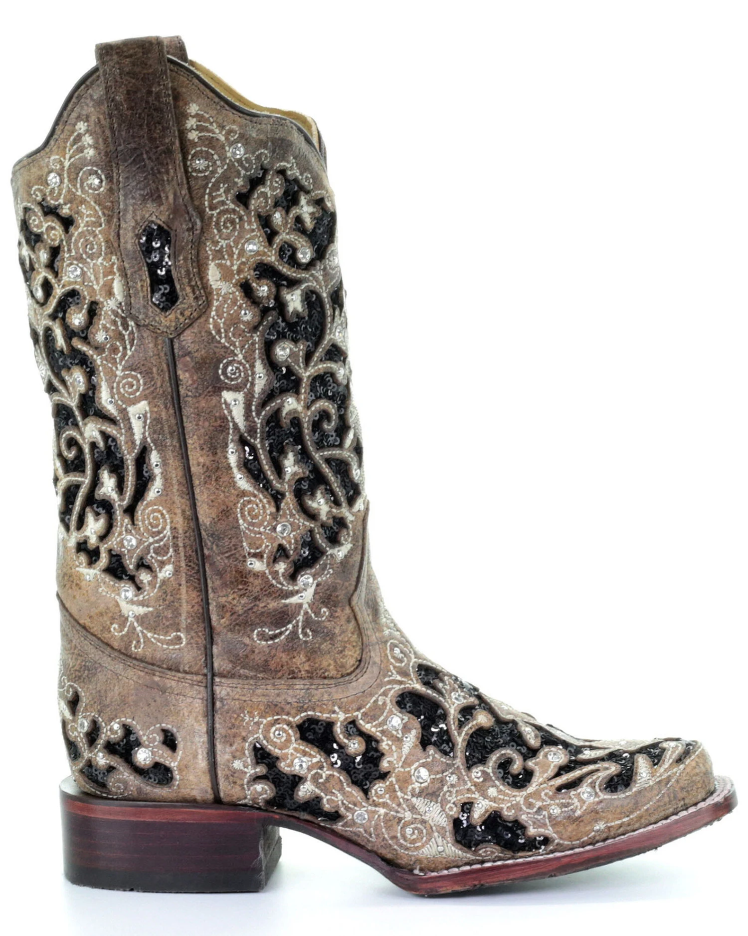 Corral Women's Sequin Inlay Western Boots - Square Toe - Image 2