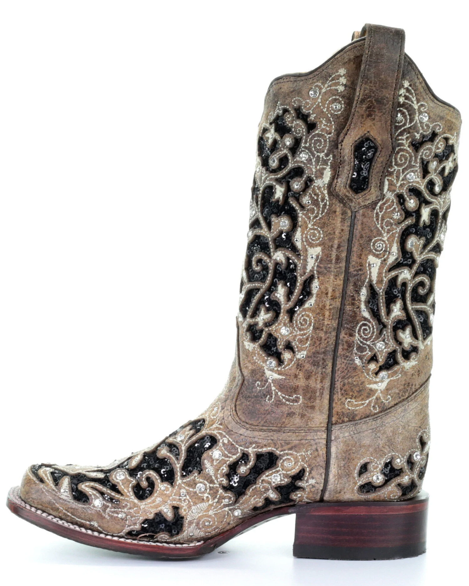 Corral Women's Sequin Inlay Western Boots - Square Toe - Image 3