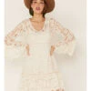 Honey Creek By Scully Women's Lace Crochet Long Sleeve Dress 