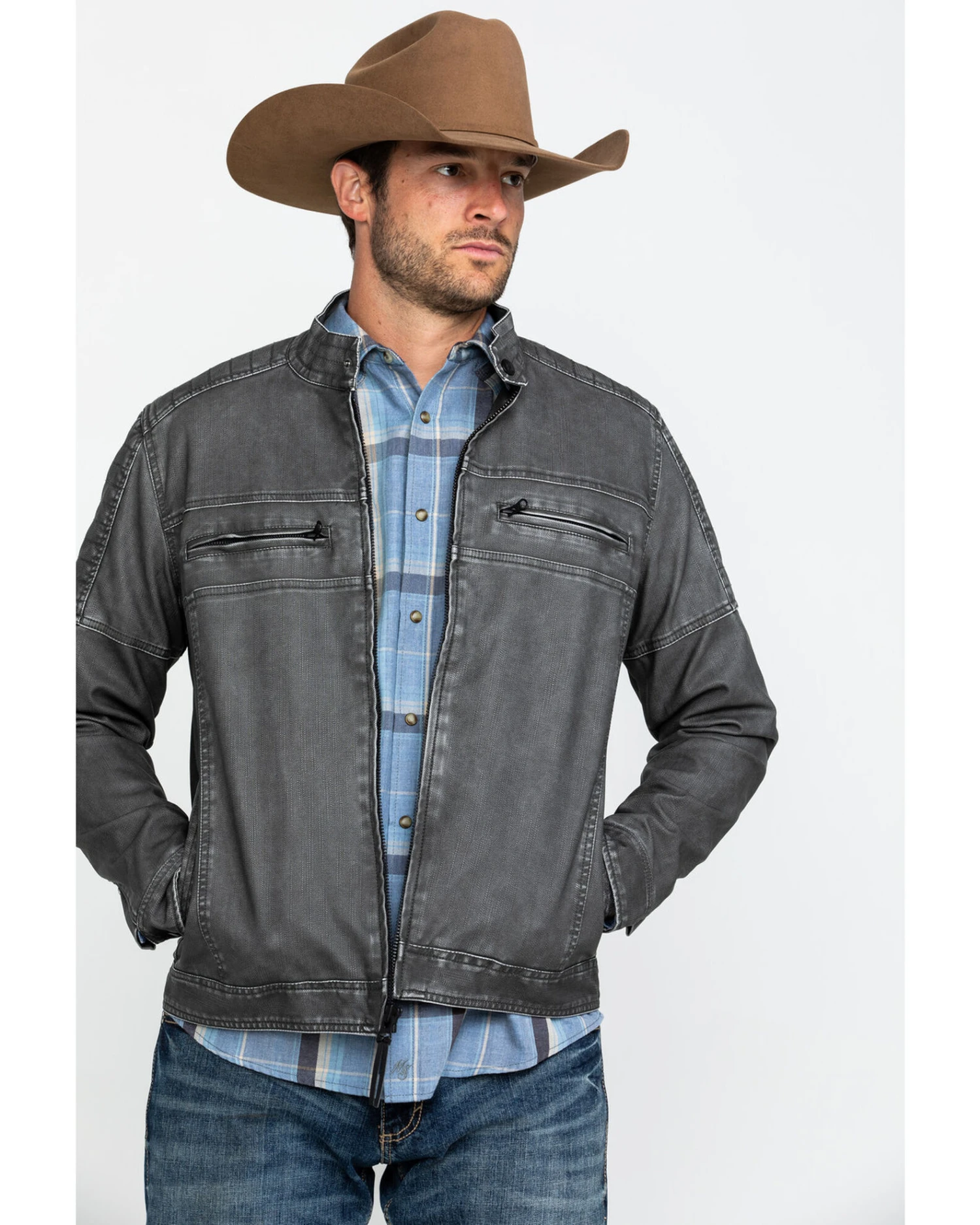 Moonshine Spirit Men's Gearhead Washed Faux Leather Moto JacketÂ