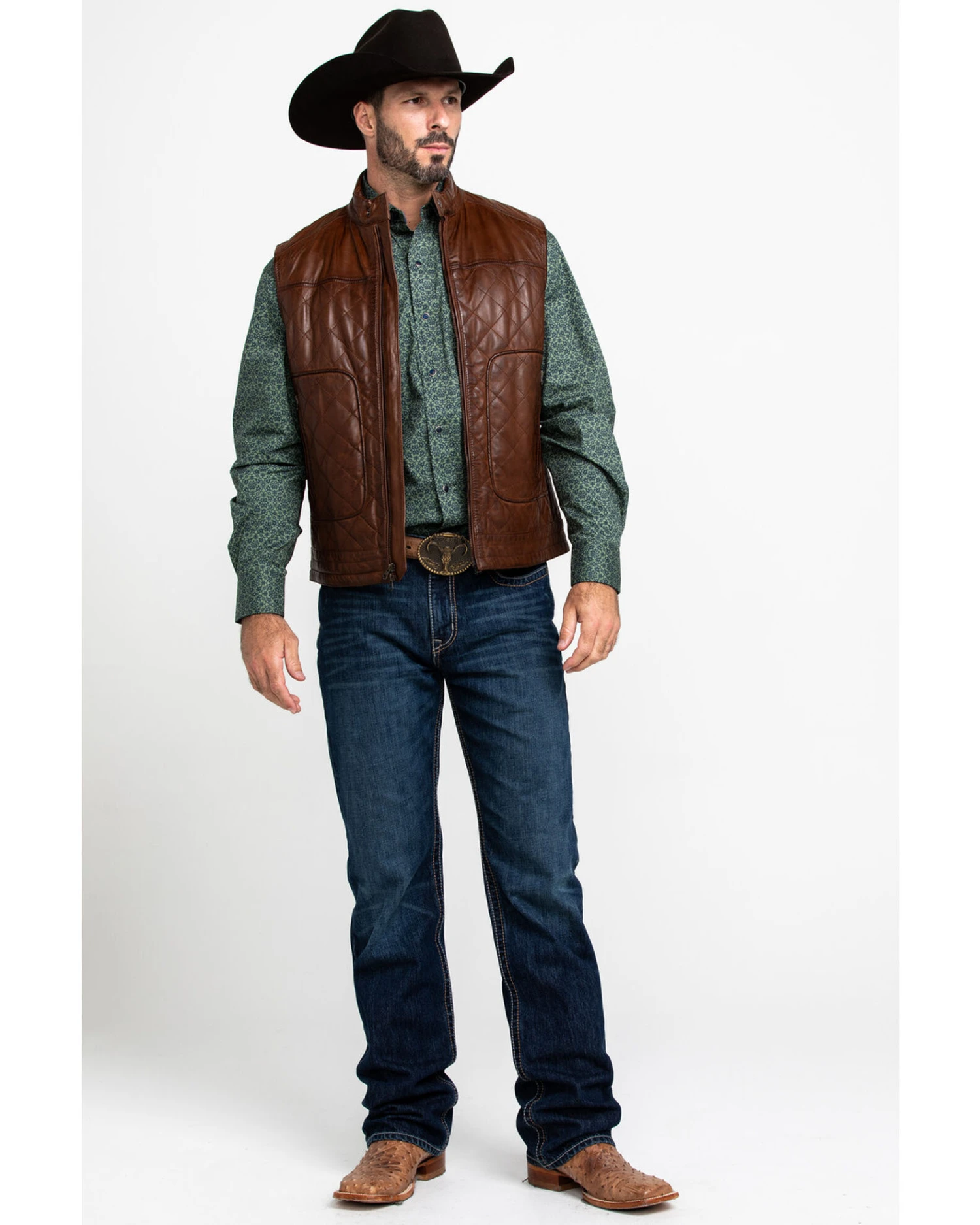 Scully Leatherwear Men's Quilted Leather VestĀ - Image 6
