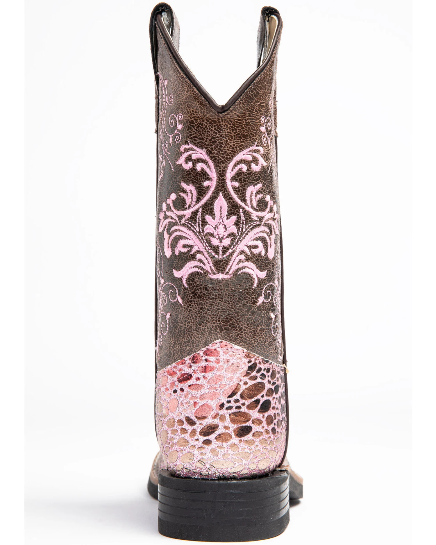 Shyanne Little Girls' Faux Leather Western Boots - Square Toe - Image 5