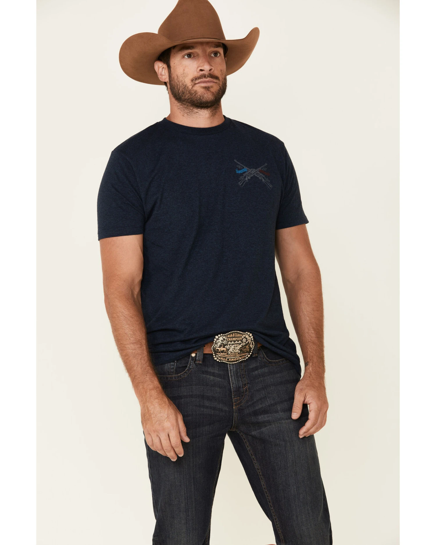 Cody James Men's Barn Sour Dark Wash Stretch Slim Straight Jeans - Image 2