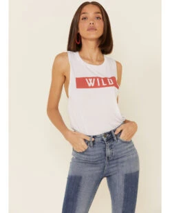 Wondery Women's Wild Bar Graphic Muscle Tank Top 