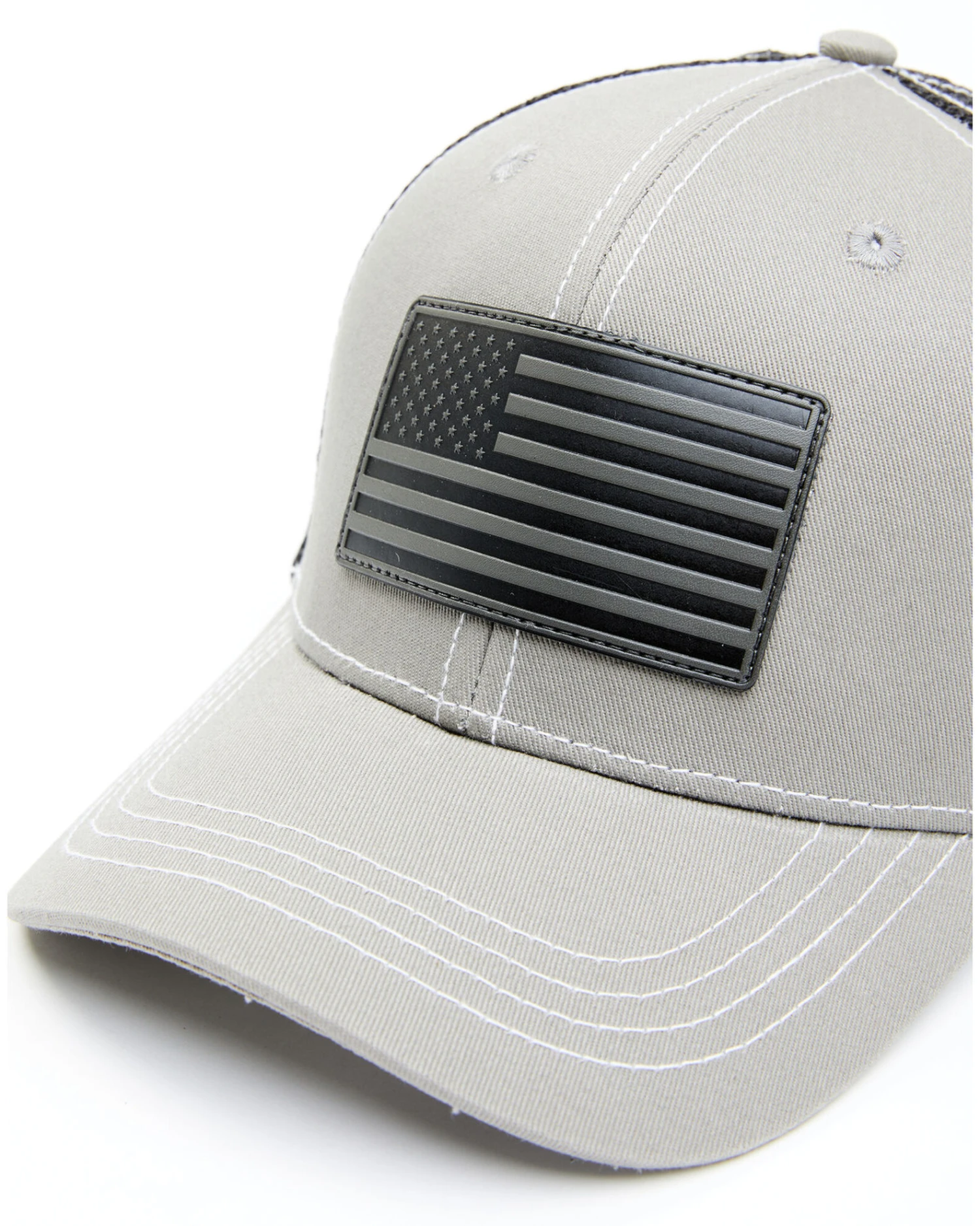 Cody James Men's Gray Flag Patch Mesh Back Ball Cap - Image 3