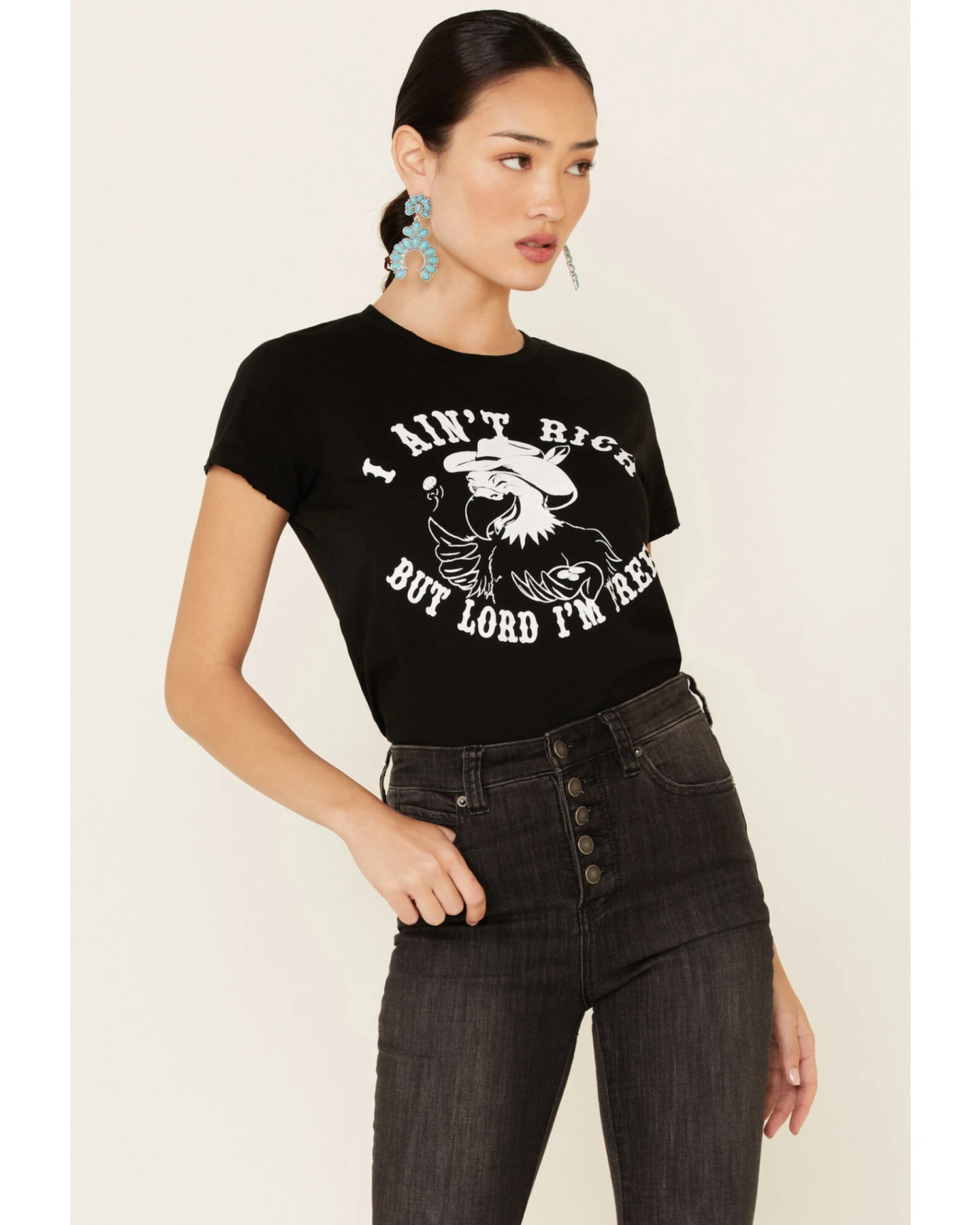 Bandit Brand Women's I Ain't Rich But Lord I'm Free Graphic Tee