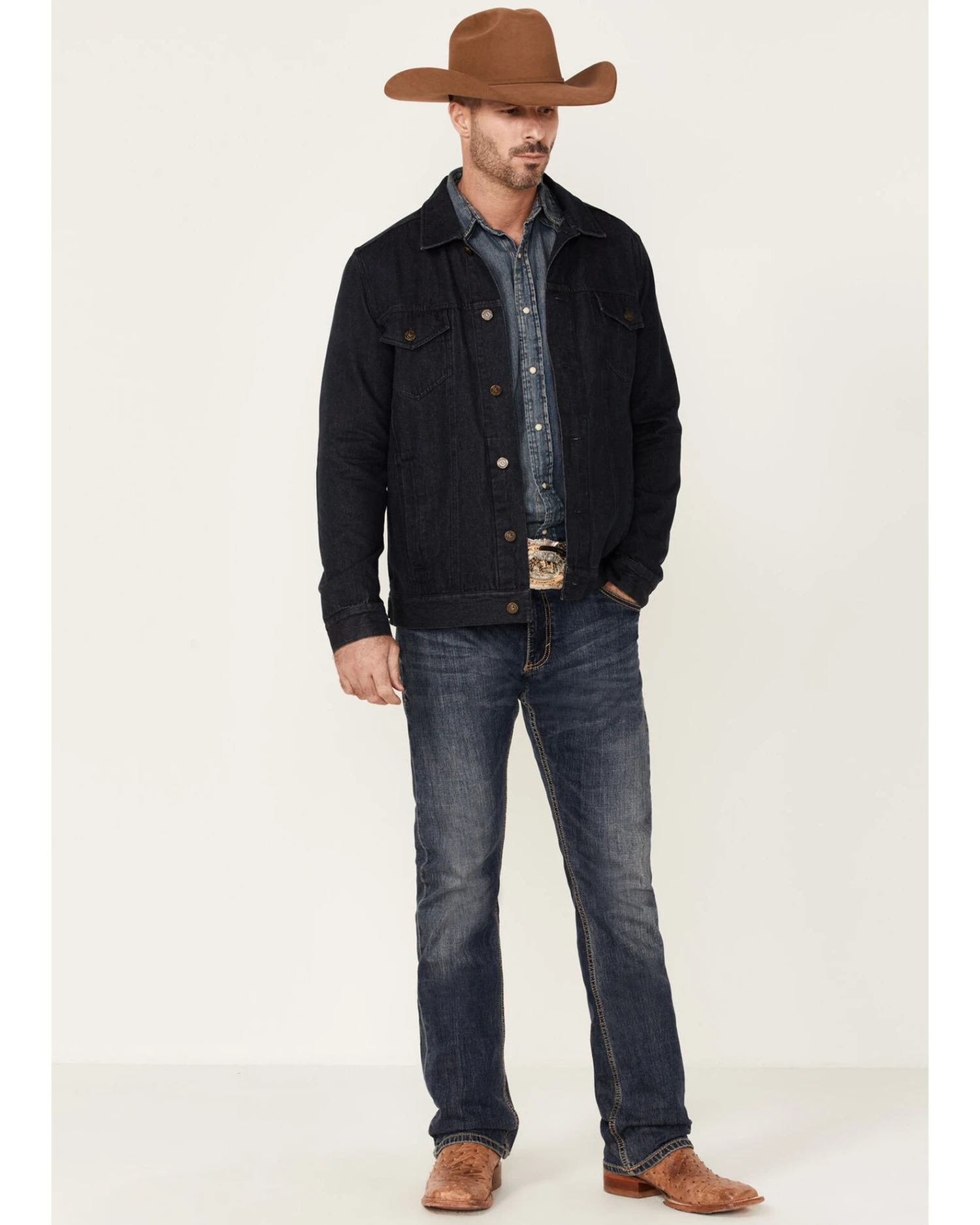 Cody James Men's Indigo Washed Button Down Unlined Denim Jacket - Image 2