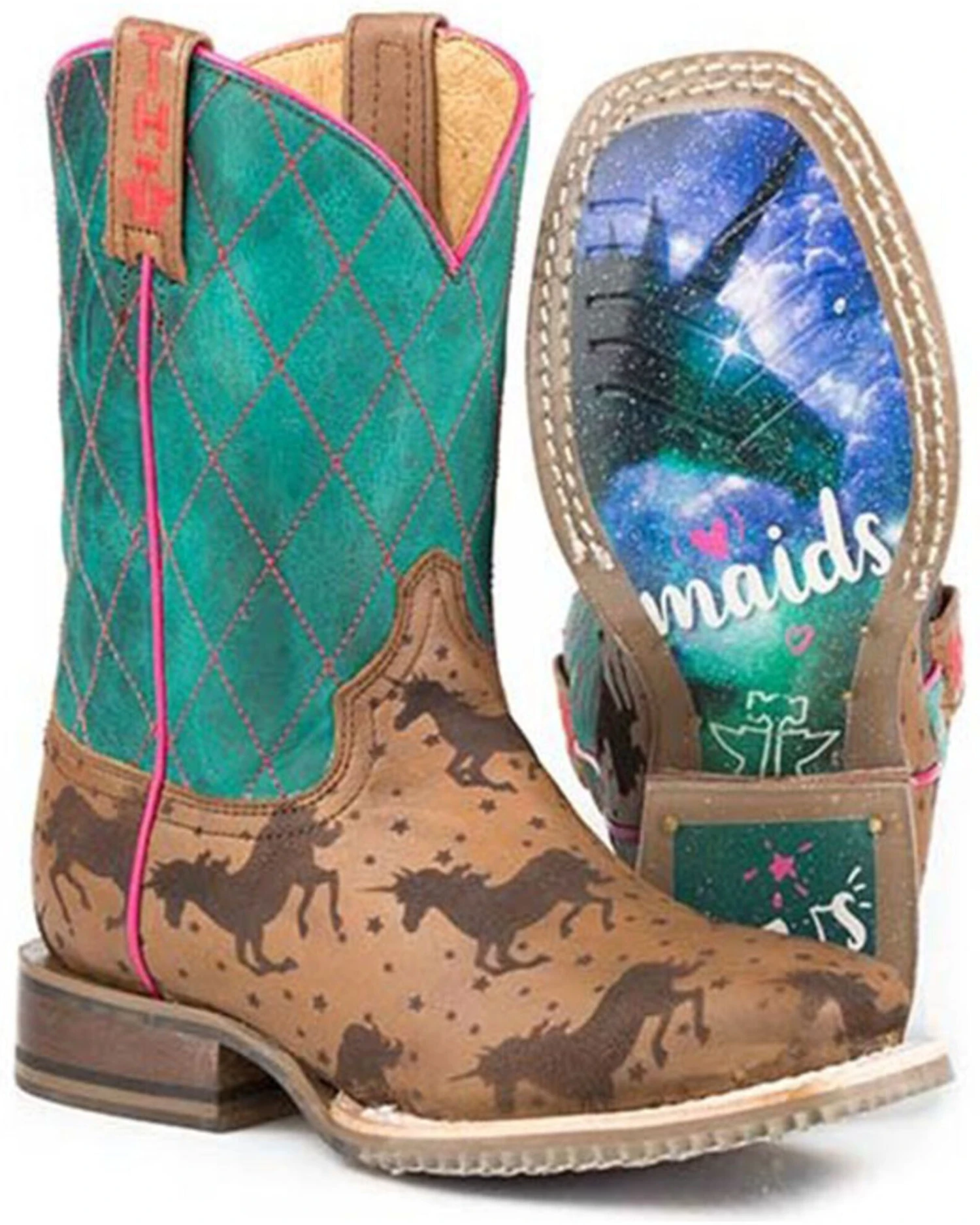 Tin Haul Girls' Magic Unicorns Western Boots - Square Toe