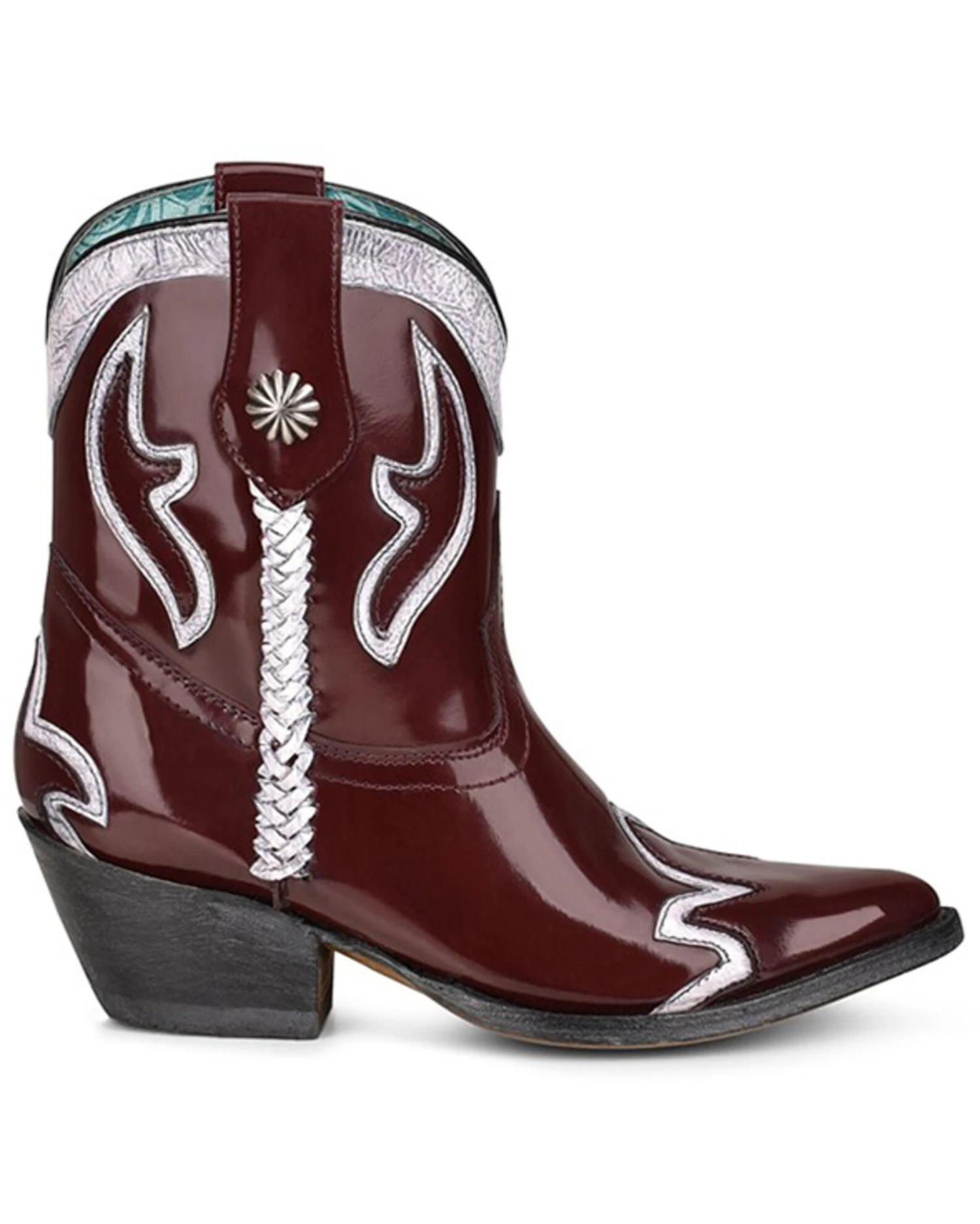 Corral Women's Burgundy Embroidery Western Booties - Pointed Toe - Image 2