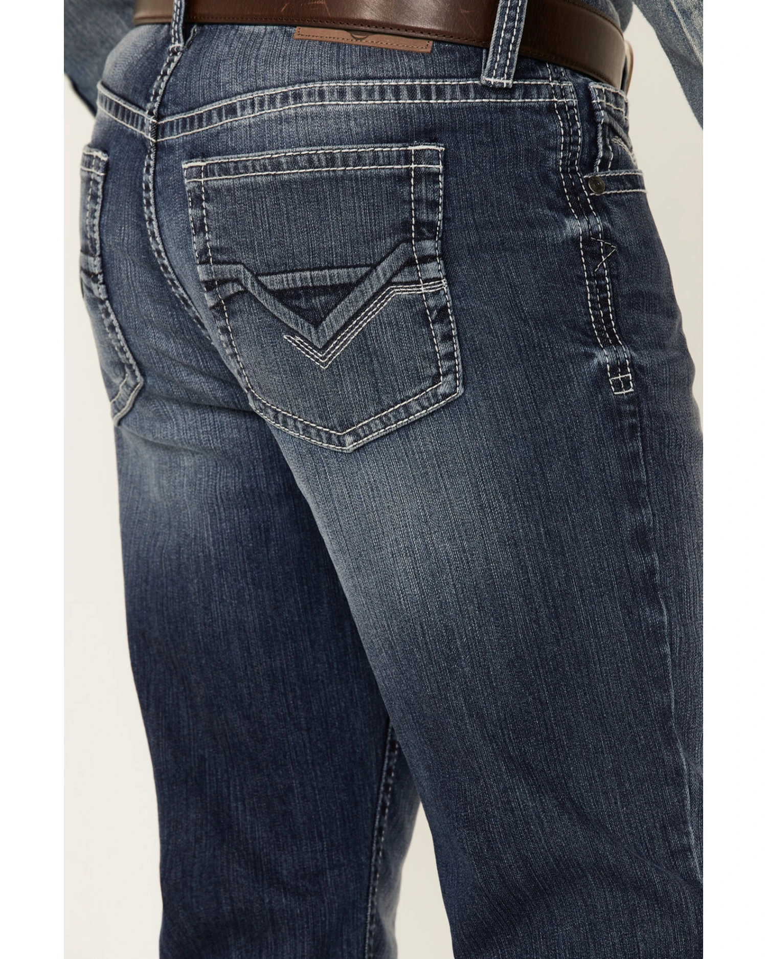 Cody James Men's Double Kicker Medium Dark Wash Stretch Relaxed Bootcut Jeans - Image 4