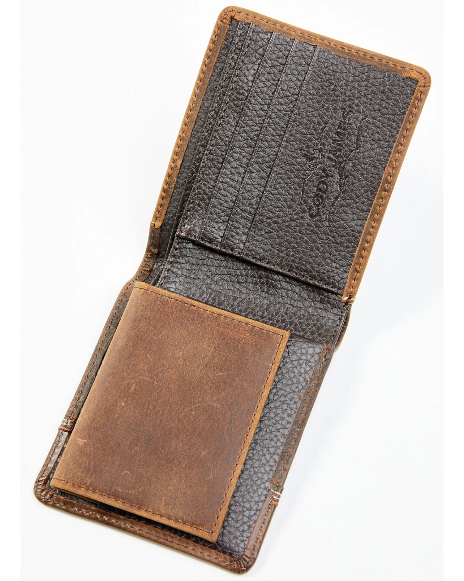Cody James Men's Brown Ostrich Bifold Tooled Wallet - Image 2