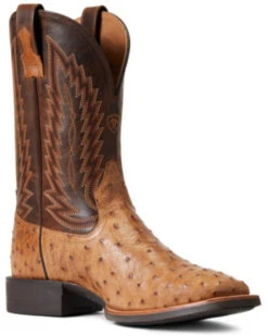 Ariat Men's Ostrich Quill Quantum Primo Exotic Western Boot - Broad Square Toe