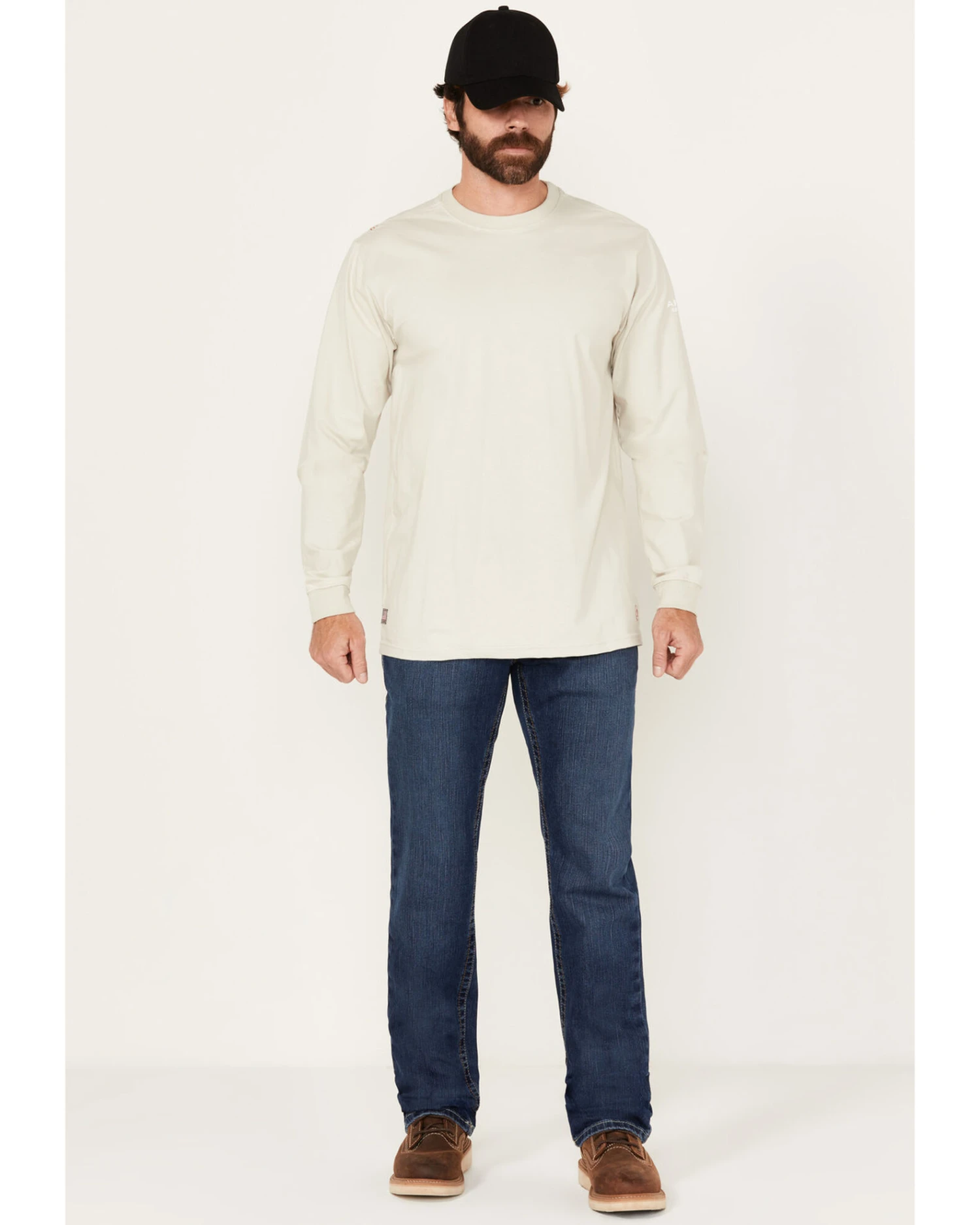 Ariat Men's FR M7 Flint Medium Wash Duratretch Basic Slim Straight Work JeansÂ