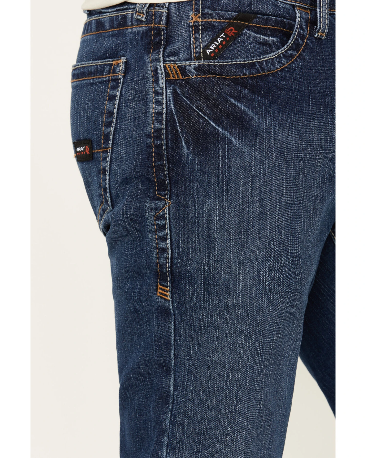 Ariat Men's FR M7 Flint Medium Wash Duratretch Basic Slim Straight Work Jeans - Image 2