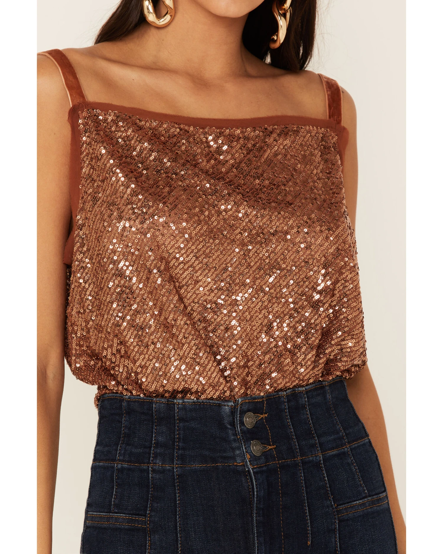 Free People Women's Shimmer & Shine Sequins Bodysuit - Image 2