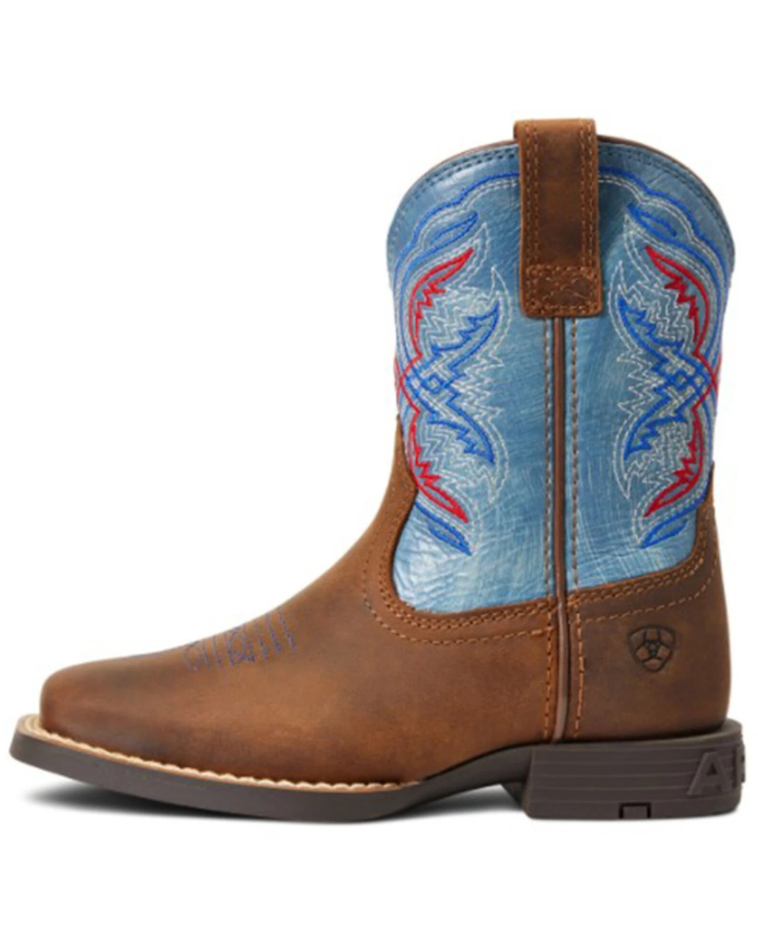 Ariat Boys' Double Kicker Easy Fit Distressed Western Boots - Broad Square Toe - Image 2