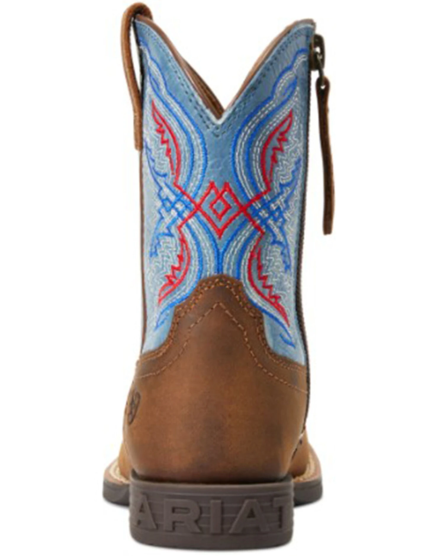 Ariat Boys' Double Kicker Easy Fit Distressed Western Boots - Broad Square Toe - Image 3