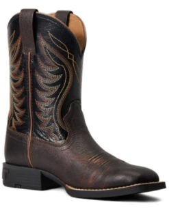 Ariat Boys' Amos Hand-Stained Western Boot - Broad Square ToeĀ