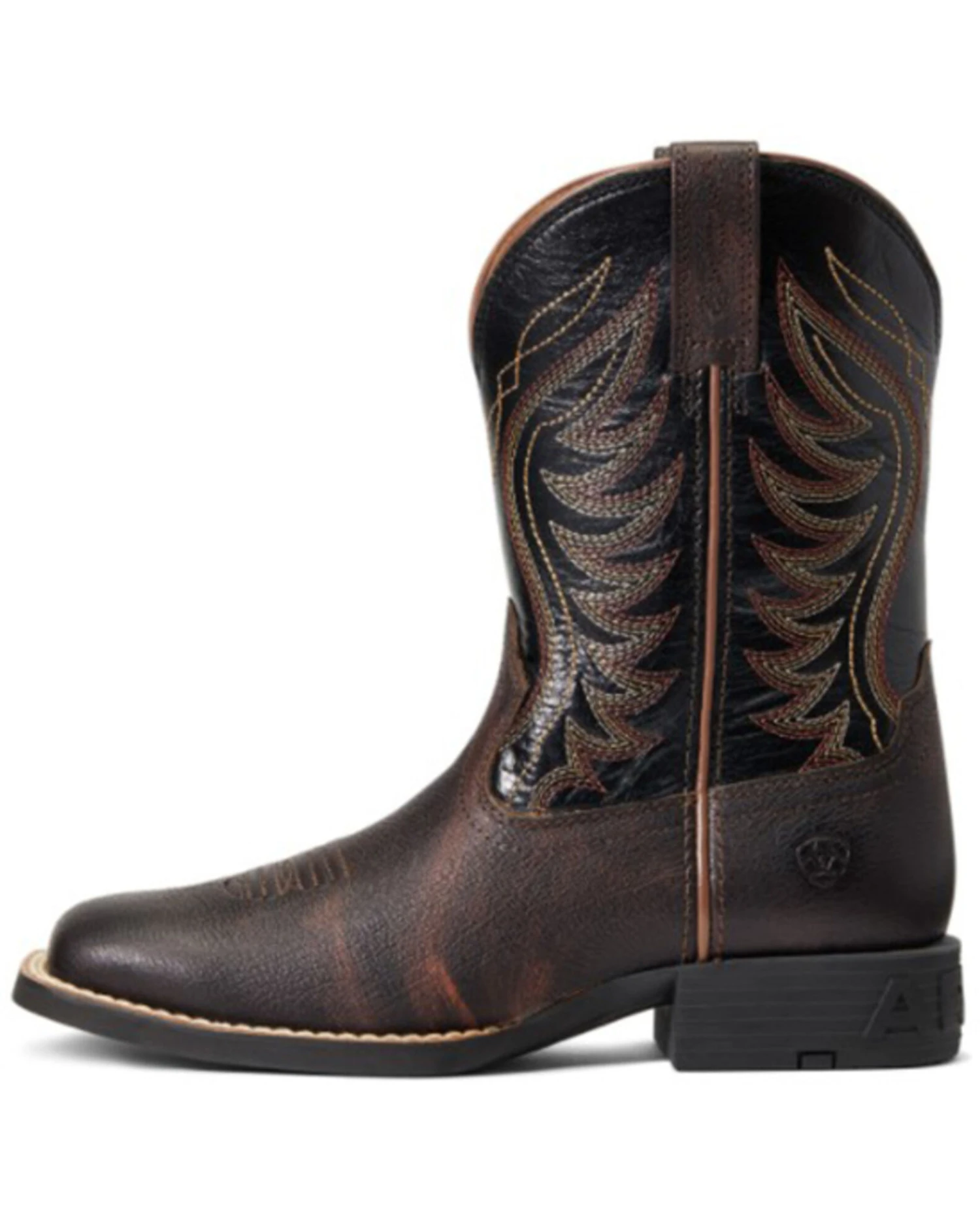 Ariat Boys' Amos Hand-Stained Western Boot - Broad Square Toe - Image 2