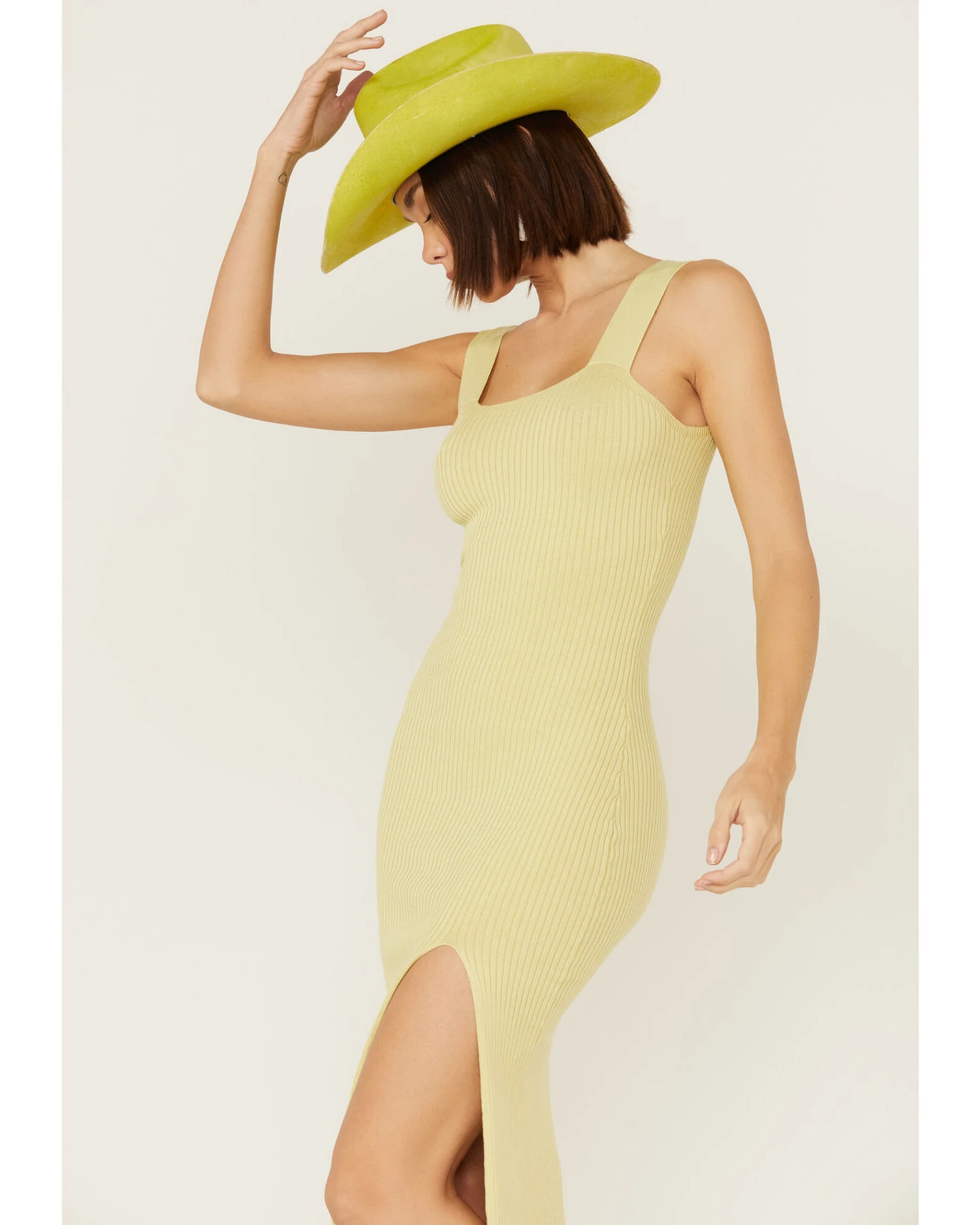 Shyanne Women's Ribbed Sweater Knit Midi Bodycon Dress - Image 2