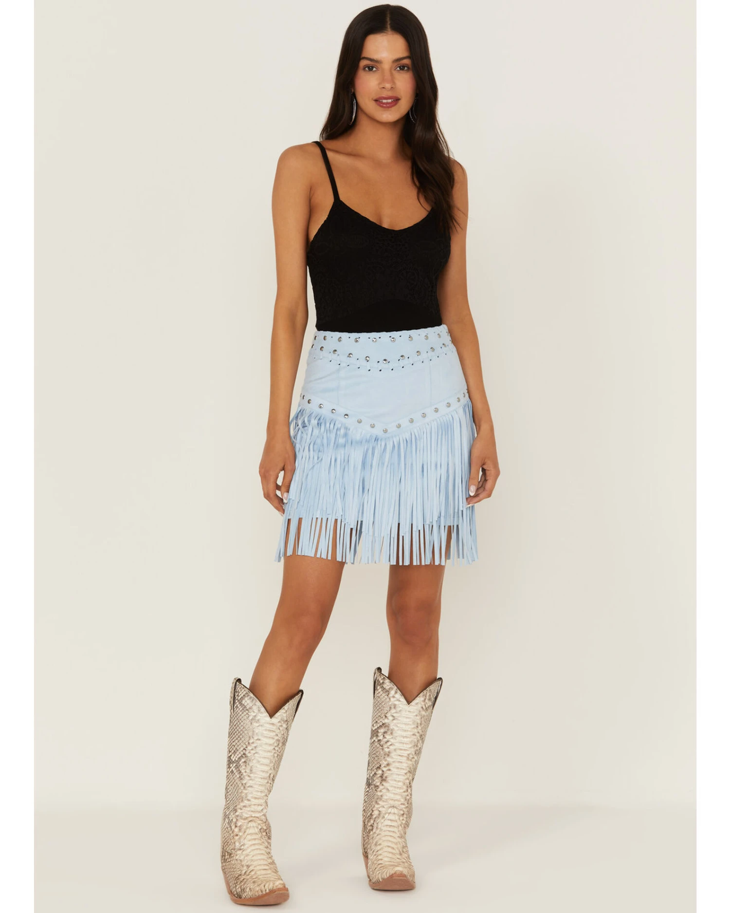 Idyllwind Women's Maxwell Ave Tiered Faux Suede Mini Skirt