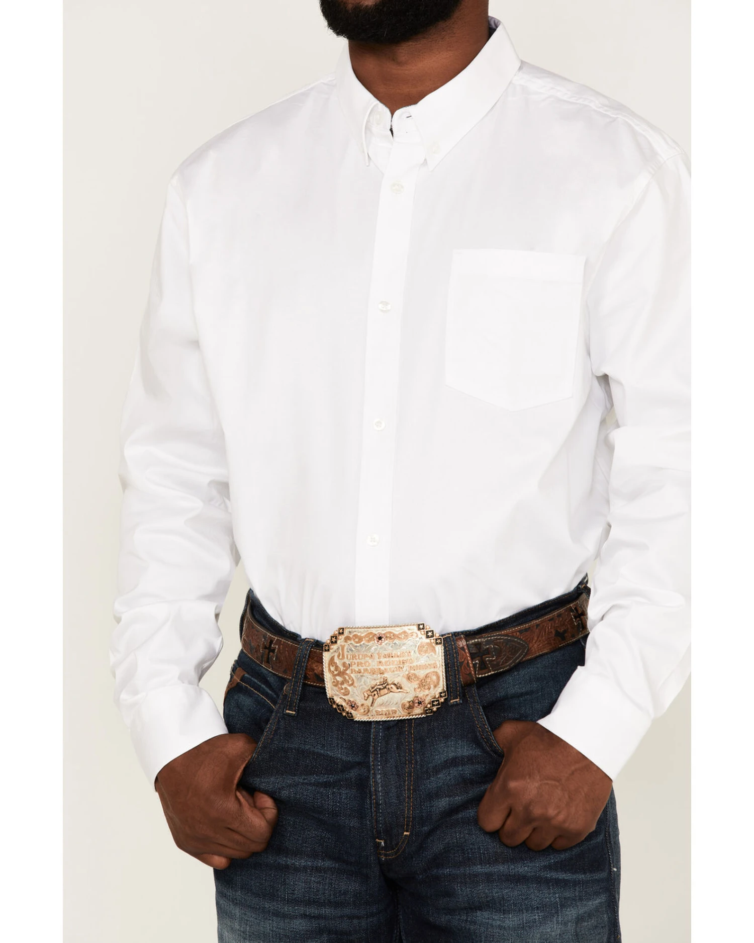 RANK 45 Men's Basic Twill Long Sleeve Button-Down Western Shirt - Tall - Image 3