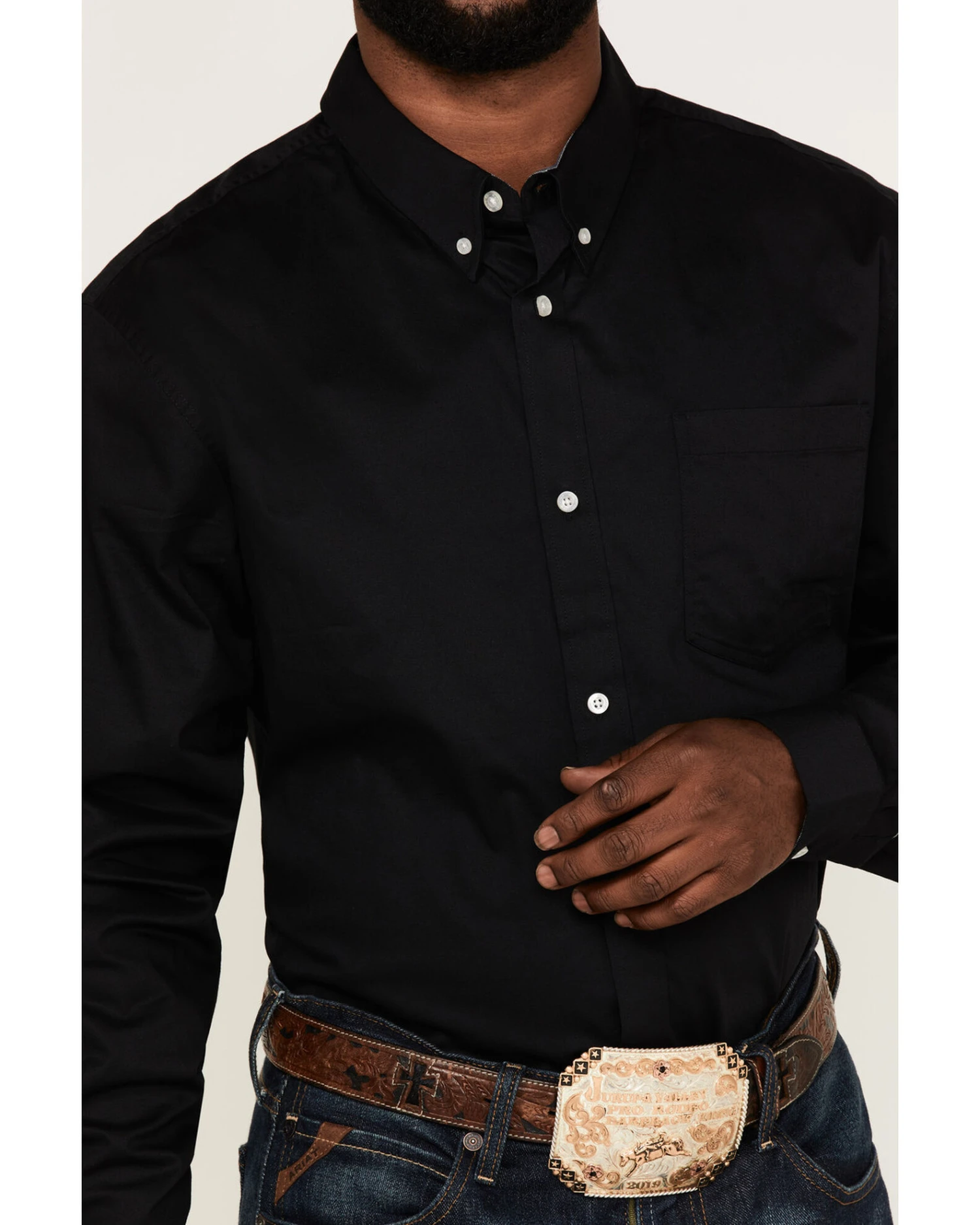 RANK 45 Men's Basic Twill Long Sleeve Button-Down Western Shirt - Big - Image 3