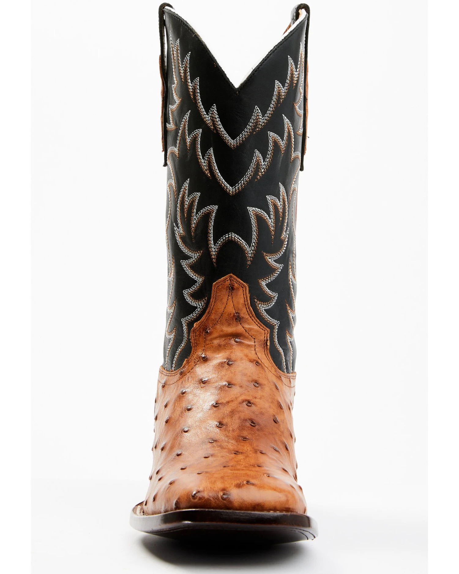Cody James Men's Full Quill Cognac Ostrich Exotic Western Boots - Broad Square Toe - Image 4