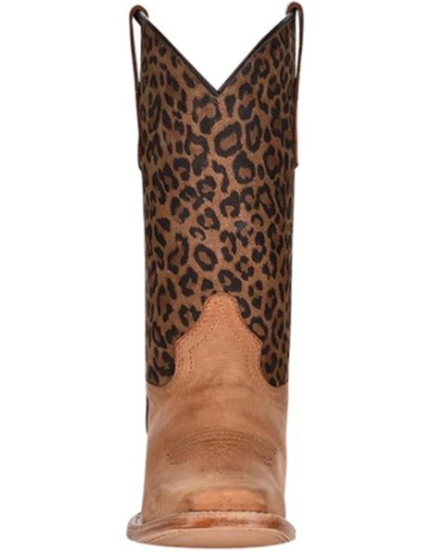 Circle G Girls' Leopard Print Western Boots - Square Toe - Image 3