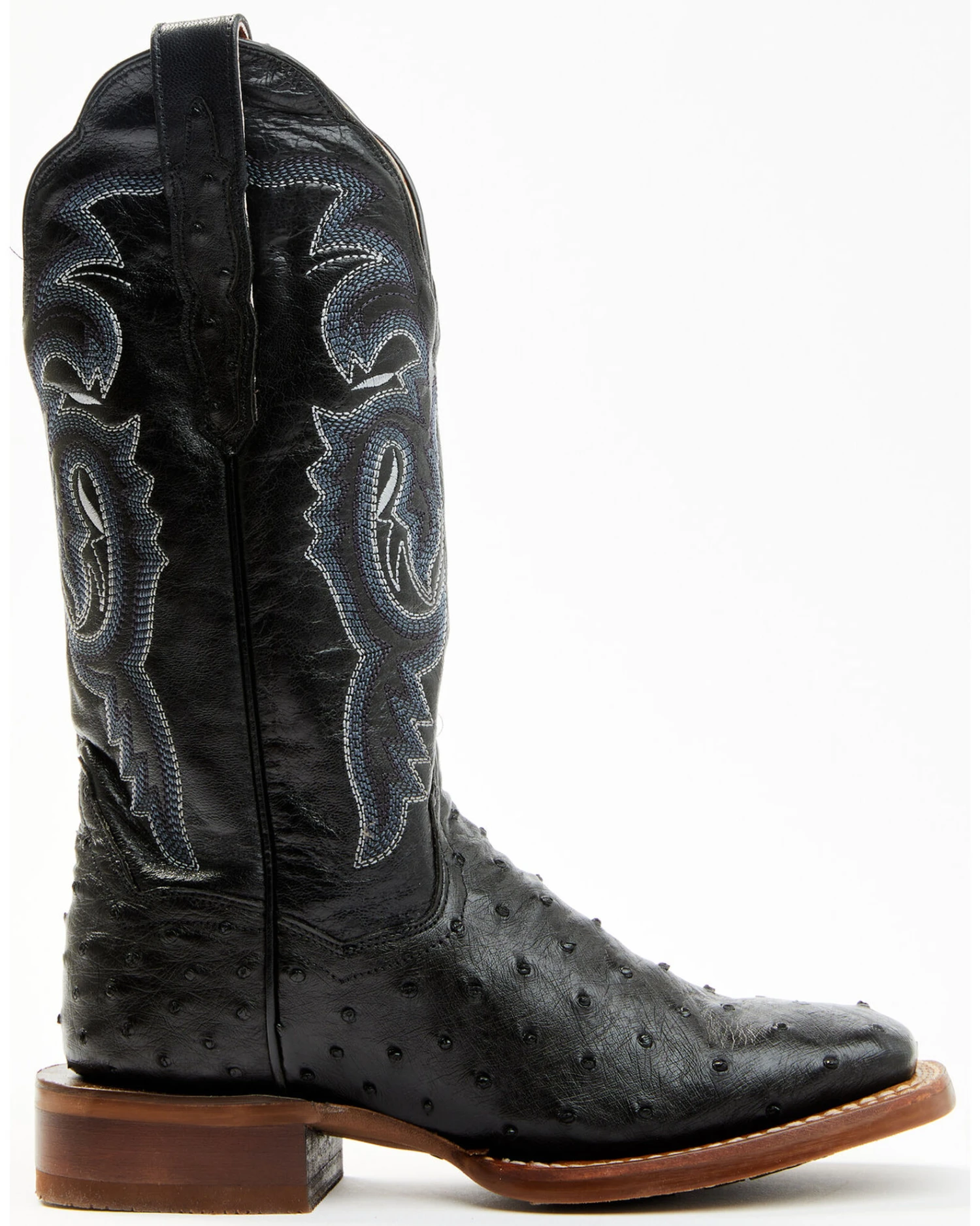 Dan Post Women's Embroidered Ostrich Western Boots - Broad Square Toe - Image 2