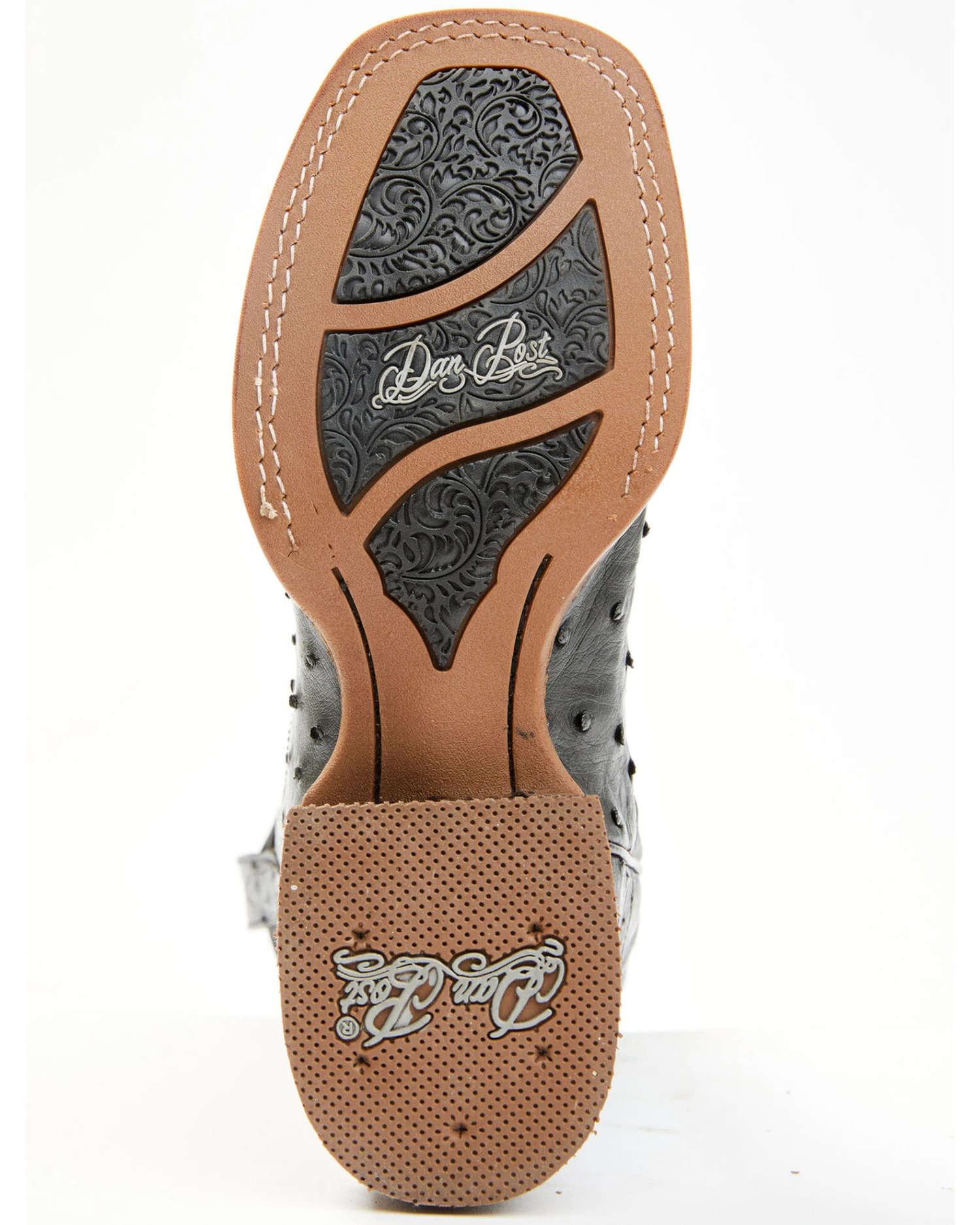 Dan Post Women's Embroidered Ostrich Western Boots - Broad Square Toe - Image 7
